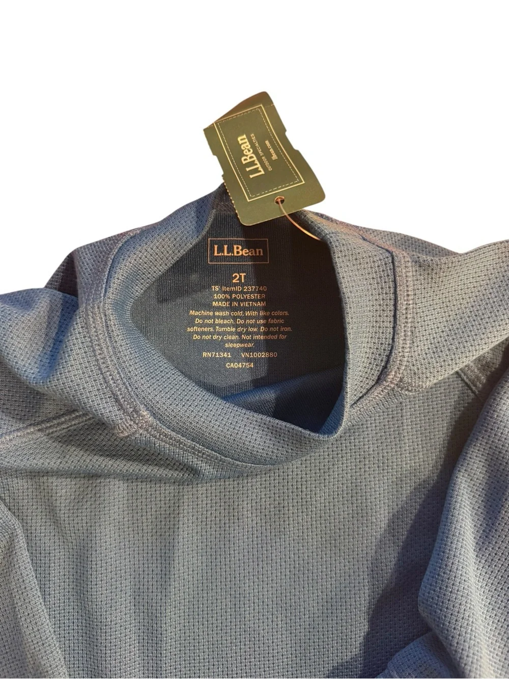 L.L.Bean 2T Wicked Warm Midweight Underwear Set Royal Blue NW